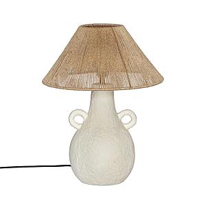 Lalit Natural & White Ceramic Table Lamp by TOV Furniture