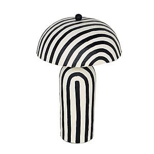 Maiori Black Striped Papier Mache Table Lamp by TOV Furniture