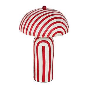 Maiori Red Striped Papier Mache Table Lamp by TOV Furniture