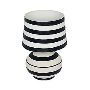 Positano Black Striped Papier Mache Table Lamp by TOV Furniture