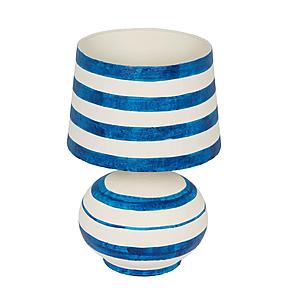 Positano Blue Striped Papier Mache Table Lamp by TOV Furniture