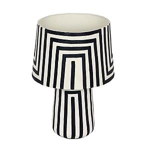 Minori Black Striped Papier Mache Table Lamp by TOV Furniture