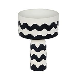 Tropea Black Waves Papier Mache Table Lamp by TOV Furniture