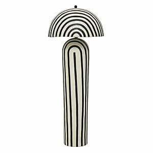 Maiori Black Striped Papier Mache Floor Lamp by TOV Furniture