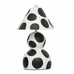 Lerici Black and White Papier Mache Table Lamp by TOV Furniture