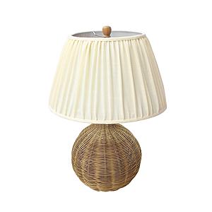 Pallora Cream & Natural Rattan Table Lamp by TOV Furniture