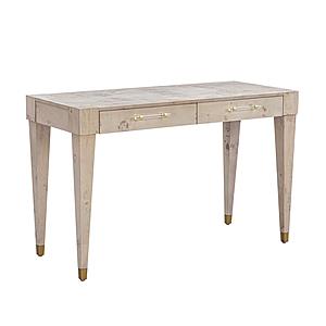 Brandyss White Burl Work Desk by TOV Furniture