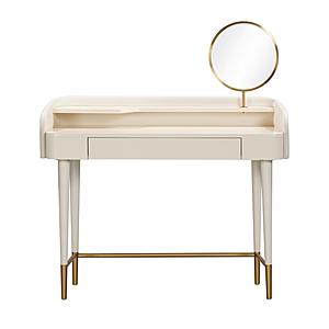 Penelope Cream Vegan Leather Wrapped Vanity Desk by TOV Furniture