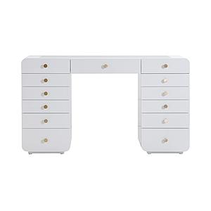 Hollywood White Desk w/Vanity Mirror by TOV Furniture