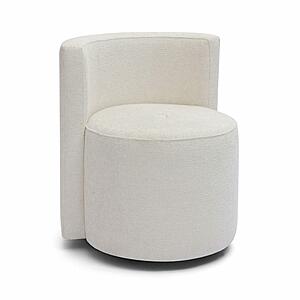 Alyssa Cream Chenille Rolling Desk Chair by TOV Furniture