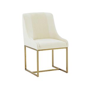 Lisa Cream Pleated Velvet Dining Chair by TOV Furniture