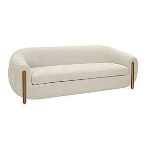 Lina Cream Chenille Textured Sofa by TOV Furniture