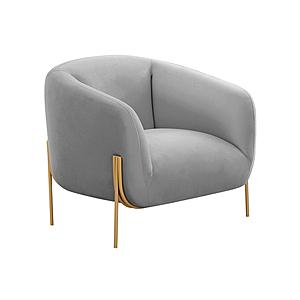 Kandra Grey Velvet Accent Chair by TOV Furniture