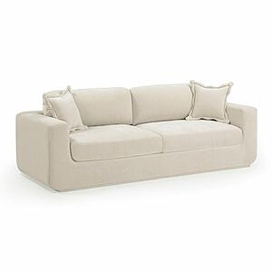 Miri Cream Upcycled Washed Velvet Sofa by TOV Furniture