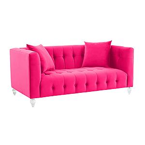Bea Hot Pink Velvet Loveseat by TOV Furniture
