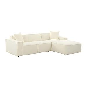 Olafur Cream Linen Sectional - RAF Chaise by TOV Furniture