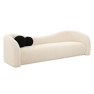 Leonie Beige Faux Shearling Sofa by TOV Furniture