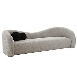 Leonie Grey Faux Shearling Sofa by TOV Furniture