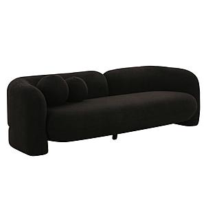 Amelie Black Faux Fur Sofa by TOV Furniture
