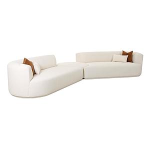 Fickle Cream Boucle 3-Piece Modular Sectional by TOV Furniture