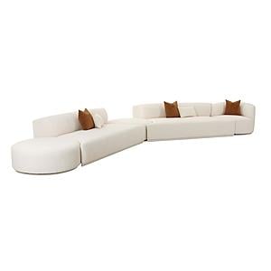 Fickle Cream Boucle 5-Piece Modular Chaise Sectional by TOV Furniture