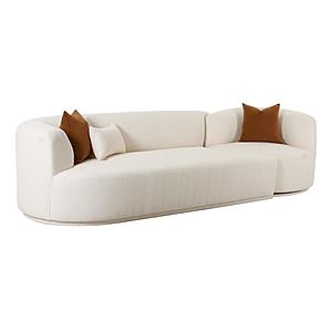 Fickle Cream Boucle 2-Piece Modular LAF Sofa by TOV Furniture