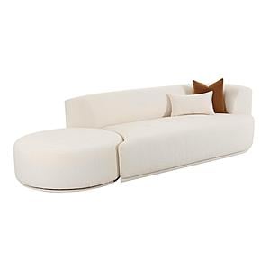 Fickle Cream Boucle 2-Piece Chaise Modular RAF Sofa by TOV Furniture