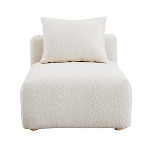 Hangover Cream Boucle Modular Armless Chair by TOV Furniture
