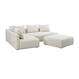 Hangover Cream Boucle 4-Piece Modular Chaise Sectional by TOV Furniture