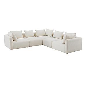 Hangover Cream Boucle 5-Piece Modular L-Sectional by TOV Furniture