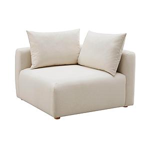 Hangover Cream Linen Modular Corner Chair by TOV Furniture