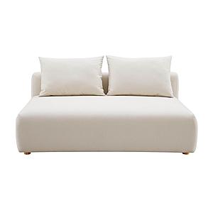 Hangover Cream Linen Modular Loveseat by TOV Furniture