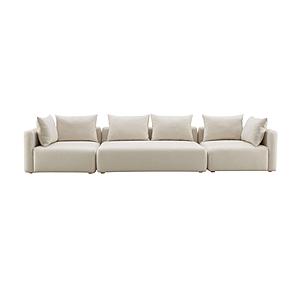 Hangover Cream Linen 145" Long Sofa by TOV Furniture