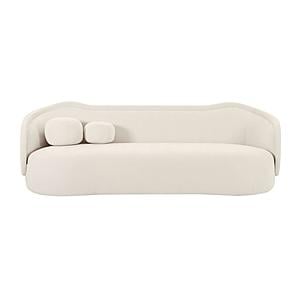 Circe Cream Textured Velvet Sofa by TOV Furniture