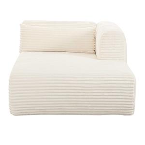 Tarra Fluffy Oversized Cream Corduroy Modular RAF Chaise by TOV Furniture