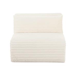 Tarra Fluffy Oversized Cream Corduroy Modular Armless Chair by TOV Furniture