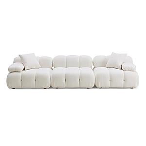 Calliope Cream Vegan Shearling Modular Sofa by TOV Furniture