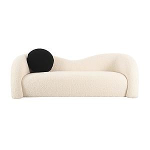 Leonie Beige Faux Shearling 84" Sofa by TOV Furniture