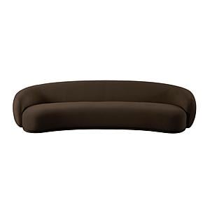 Kendall Chocolate Brown Velvet 120 Inch Sofa by TOV Furniture