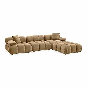 Calliope Cafe Au Lait Performance Velvet 4-piece Modular Sectional by TOV Furniture