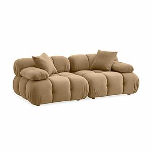 Calliope Cafe Au Lait Performance Velvet Modular Loveseat by TOV Furniture