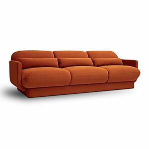 Azalea Rust Orange Velvet Sofa by TOV Furniture