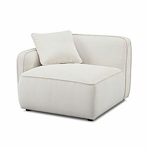 Travie White Sand Performance Corduroy Velvet LAF Corner Chair by TOV Furniture