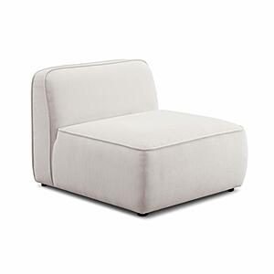 Travie White Sand Performance Corduroy Velvet Armless Chair by TOV Furniture