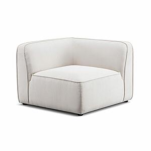 Travie White Sand Performance Corduroy Velvet Corner Chair by TOV Furniture