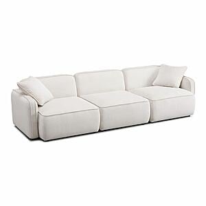 Travie White Sand Performance Corduroy Velvet Modular Sofa by TOV Furniture