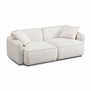 Travie White Sand Performance Corduroy Velvet Modular Loveseat by TOV Furniture