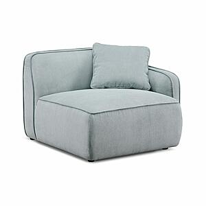 Travie Sea Blue Performance Corduroy Velvet RAF Corner Chair by TOV Furniture