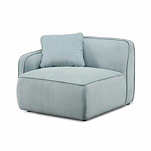 Travie Sea Blue Performance Corduroy Velvet LAF Corner Chair by TOV Furniture