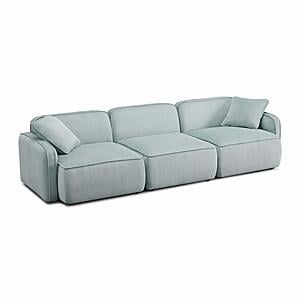Travie Sea Blue Performance Corduroy Velvet Modular Sofa by TOV Furniture